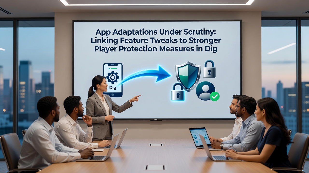 Illustration von App-Entwicklungsprozessen mit Integration von Spielerschutz-Tools in mobilen Casino-Plattformen